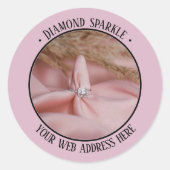 Sticker Rond Promotion de produit photo Rose (Devant)