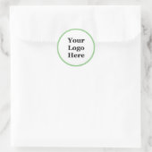Sticker Rond Promotionnels Vert clair et blanc votre logo ici (Sac)