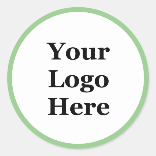 Sticker Rond Promotionnels Vert clair et blanc votre logo ici (Devant)