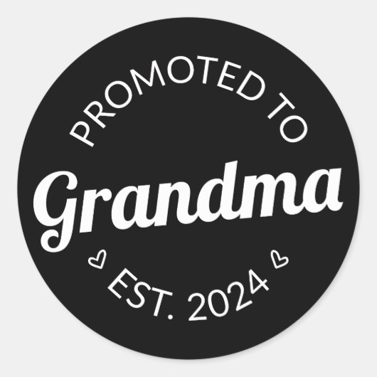 Sticker Rond Promu À Grand-Mère Est. 2024 I (Devant)