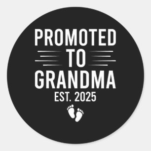 Sticker Rond Promu À Grand-Mère Est 2025 Bientôt Être Grand-Mèr