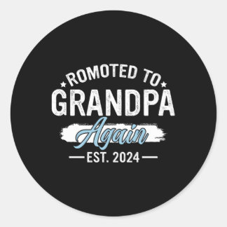 Sticker Rond Promu À Grand-Père De Nouveau 2024 Bientôt Être Gr