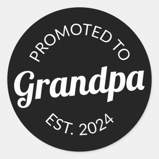 Sticker Rond Promu À Grand-Père Est. 2024 I (Devant)