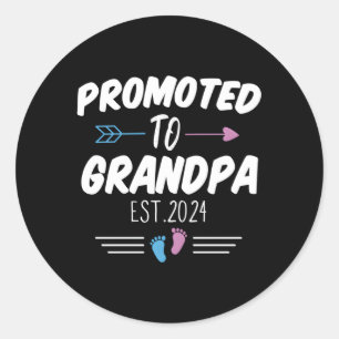 Sticker Rond Promu À Grandpa Est 2024 Bientôt Être Grand-Père