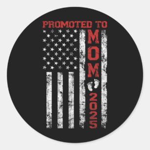 Sticker Rond Promu À Maman Est 2025 Vintage American Flag Nouve