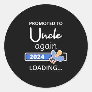 Sticker Rond Promu À Nouveau À Oncle 2024 Chargement I
