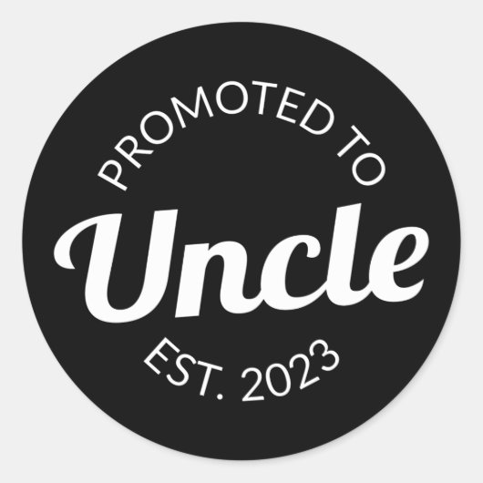 Sticker Rond Promu À Oncle Est. 2023 I (Devant)