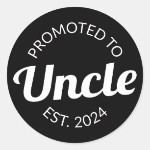 Sticker Rond Promu À Oncle Est. 2024 I