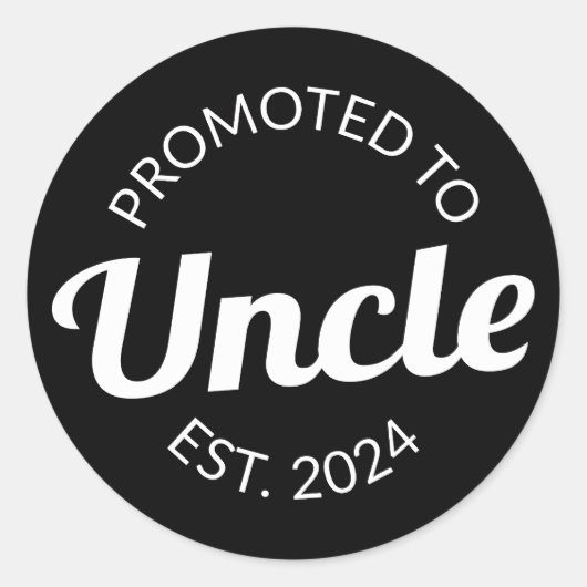 Sticker Rond Promu À Oncle Est. 2024 I (Devant)