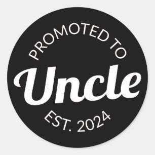 Sticker Rond Promu À Oncle Est. 2024 I