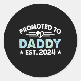 Sticker Rond Promu à papa 2024 papa à être