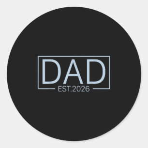 Sticker Rond Promu À Papa Est 2026 Pour Nouveau Papa Garçon Béb