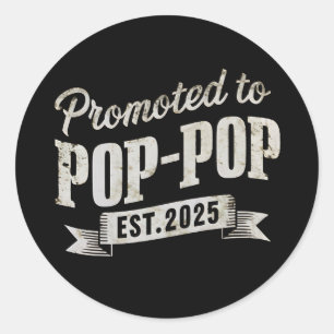Sticker Rond Promu À Pop-Pop Est 2025 Première Pop-Pop