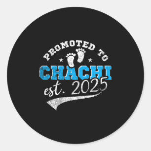Sticker Rond Promu en tant que Chachi 2025 Nouvelle Tante Indie