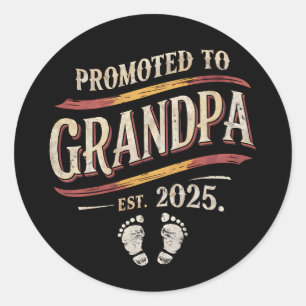 Sticker Rond Promu grand-père 2025 Grand-père est 2025