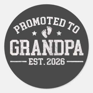 Sticker Rond Promu Grand-père dès 2026 Grand-parents Bébé An