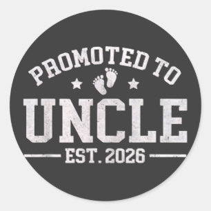 Sticker Rond Promu Oncle estim. 2026 Annonce de bébé pour