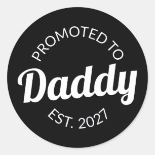 Sticker Rond Promu Papa 2027 Nouveau Papa Cadeau De Naissance J