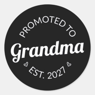 Sticker Rond Promue Grand-mère dès 2027 Nouvelle Mamie Je