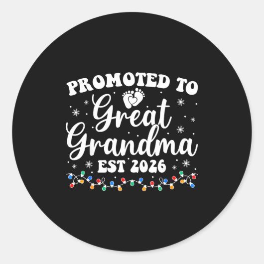 Sticker Rond Promue Grand-mère Est 2026 Première fois Nouveau  (Devant)