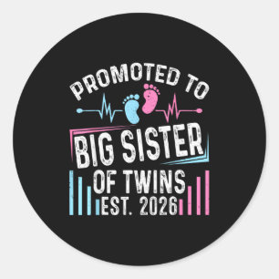 Sticker Rond Promue Grande Sœur de Jumeaux dès 2026 Baby Show