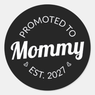 Sticker Rond Promue Maman dès 2027 Annonce de nouvelle maman I