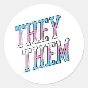 Sticker Rond Pronoms Trans Ils Elles