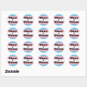 Sticker Rond Pronoun Boho Stripe Transgender Pride personnalisa (Feuille)