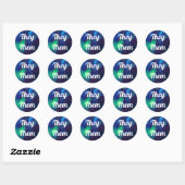 Sticker Rond Pronouns Galaxie personnalisable (Feuille)