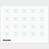 Sticker Rond Proposition de la domestique Mariage Turquoise Ble (Feuille)