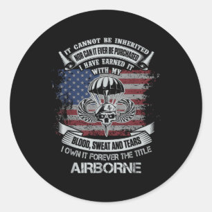 Sticker Rond Propre Pour Toujours Le Titre Airborne Us Army Vét