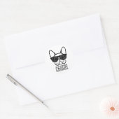 Sticker Rond Propriétaire Cool French Bulldog (Enveloppe)