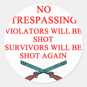 Sticker Rond propriétaire d'arme sans intrusion