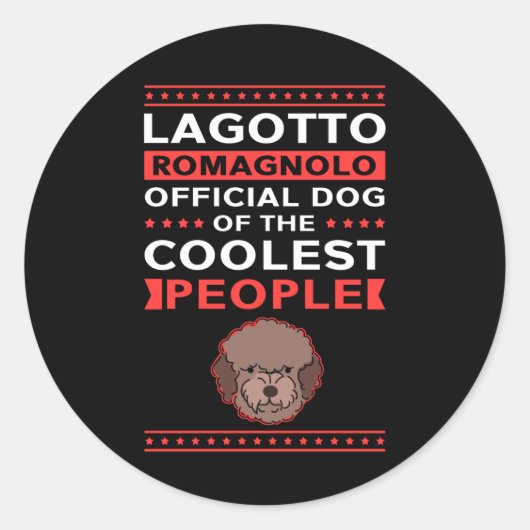 Sticker Rond Propriétaire du chien Lagotto Romagnolo (Devant)