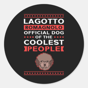 Sticker Rond Propriétaire du chien Lagotto Romagnolo