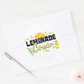 Sticker Rond Propriétaires du stand de jus d'équipage Lemonade  (Enveloppe)