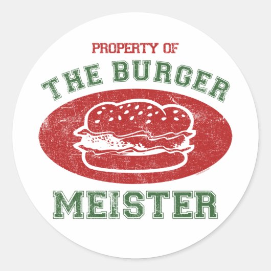 Sticker Rond Propriété de Burger Meister (Devant)