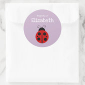 Sticker Rond Propriété de Ladybug du nom de l'étudiant Étiquett (Sac)