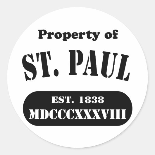 Sticker Rond Propriété de Saint Paul (Devant)