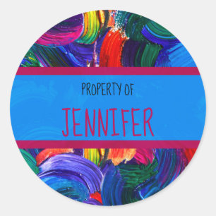 Sticker Rond Propriété de votre nom Faux Peint