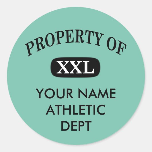 Sticker Rond Propriété de XXL Votre nom (Devant)