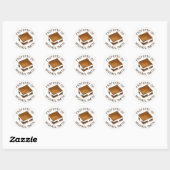Sticker Rond PROPRIÉTÉ DU Camping S'mores (Feuille)