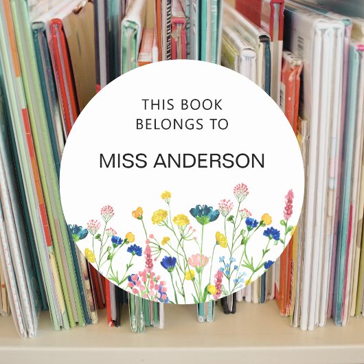 Sticker Rond Propriété Jardin fleur sauvage de l'autocollant de