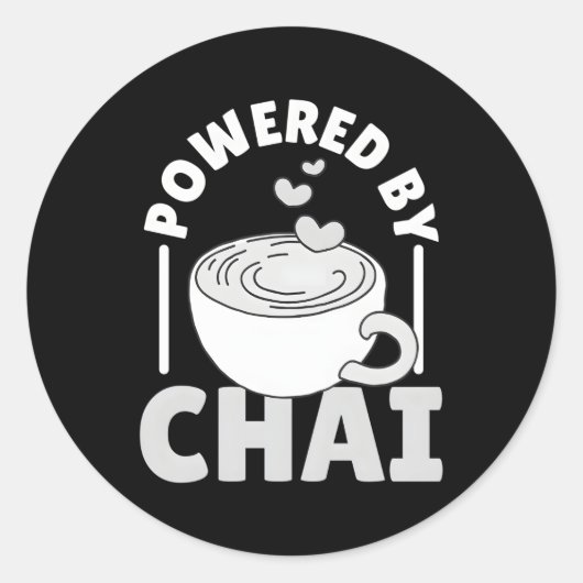 Sticker Rond Propulsé Par Chai Tea Masala Chai (Devant)