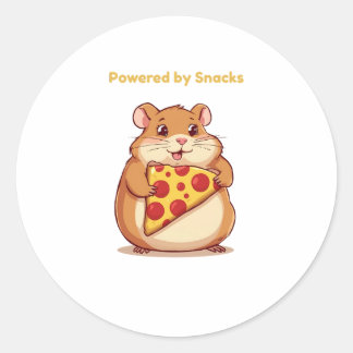 Sticker Rond Propulsé par des collations - Amusant Hamster Food