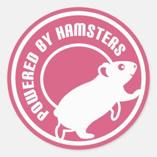 Sticker Rond Propulsé par Hamsters (Devant)