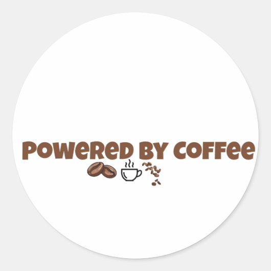 Sticker Rond Propulsé par le café mignon café classique (Devant)