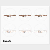 Sticker Rond Propulsé par le café mignon café classique (Feuille)