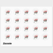Sticker Rond Protea Blush Watercolor Flowers Adresse de retour (Feuille)