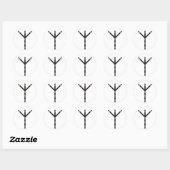 Sticker Rond Protection d'Algiz Rune (Feuille)